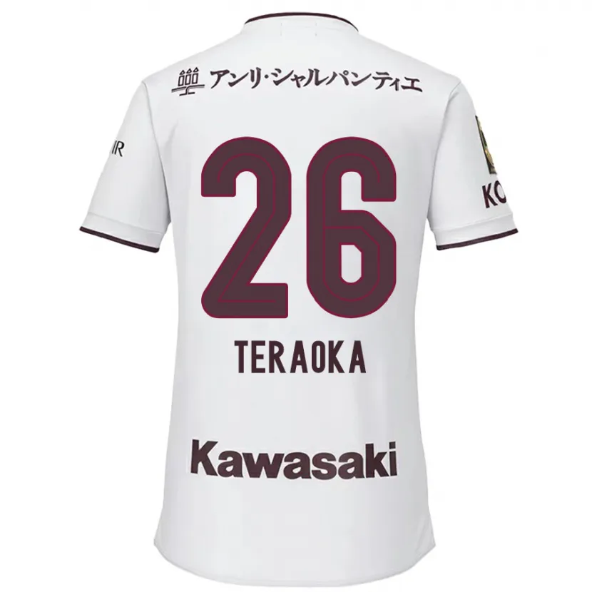 Danxen Niño Camiseta Yuma Teraoka #26 Blanco Rojo 2ª Equipación 2024/25 La Camisa