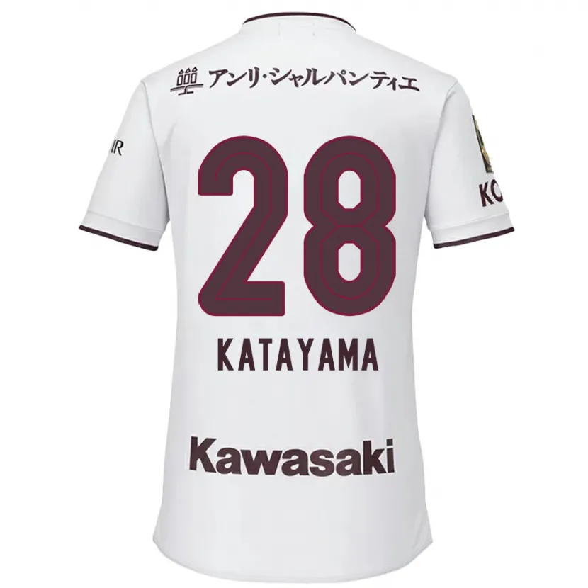 Danxen Niño Camiseta Kota Katayama #28 Blanco Rojo 2ª Equipación 2024/25 La Camisa