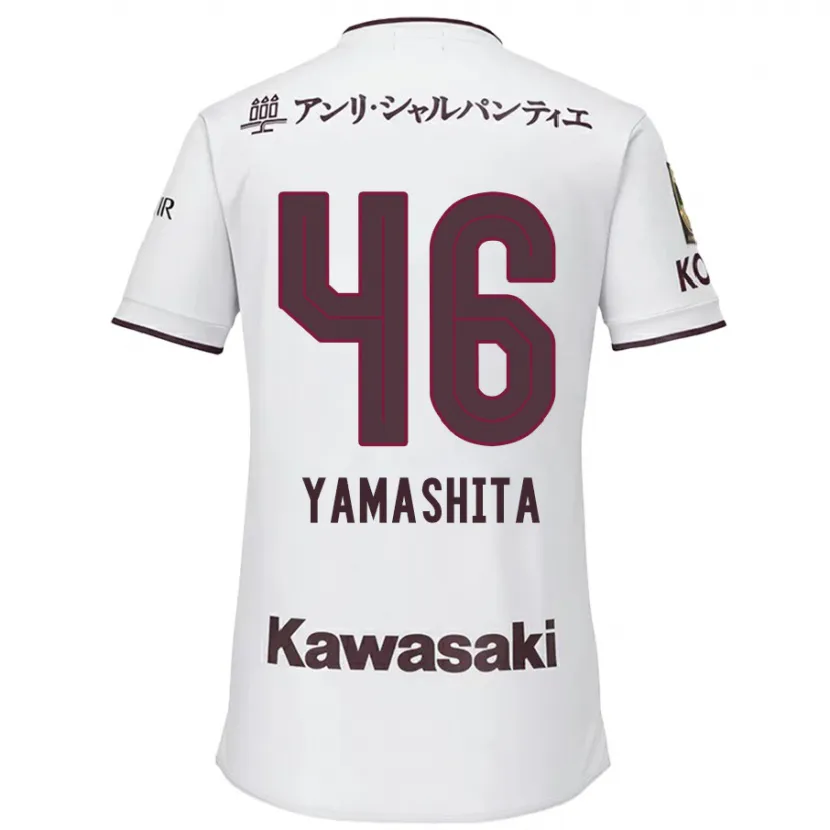 Danxen Niño Camiseta Hiroto Yamashita #46 Blanco Rojo 2ª Equipación 2024/25 La Camisa