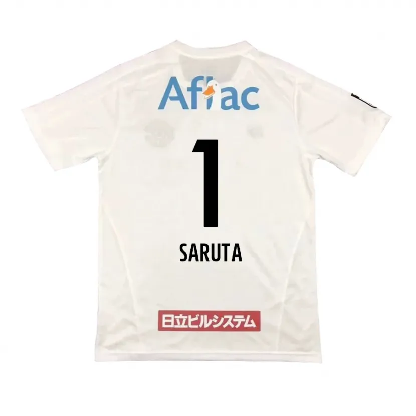 Danxen Niño Camiseta Haruki Saruta #1 Blanco Negro 2ª Equipación 2024/25 La Camisa