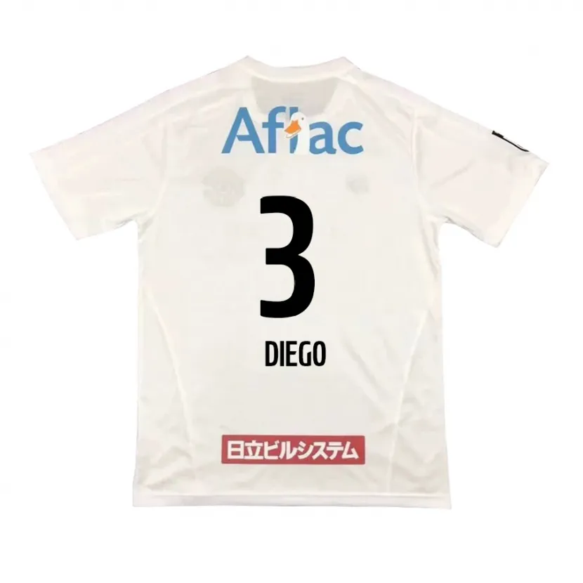 Danxen Niño Camiseta Diego #3 Blanco Negro 2ª Equipación 2024/25 La Camisa