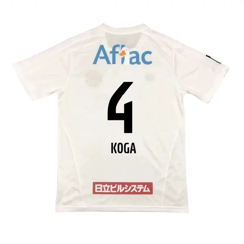 Danxen Niño Camiseta Taiyo Koga #4 Blanco Negro 2ª Equipación 2024/25 La Camisa