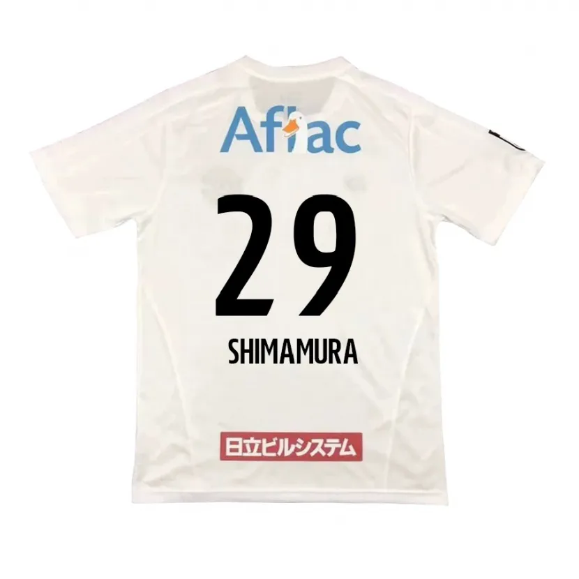 Danxen Niño Camiseta Takuya Shimamura #29 Blanco Negro 2ª Equipación 2024/25 La Camisa