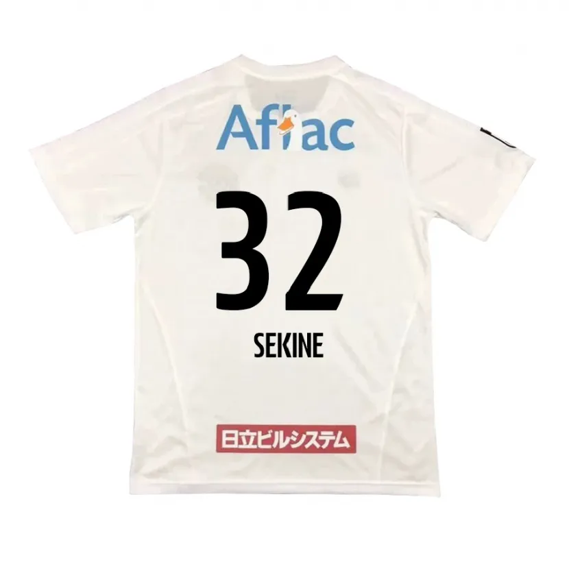 Danxen Niño Camiseta Hiroki Sekine #32 Blanco Negro 2ª Equipación 2024/25 La Camisa