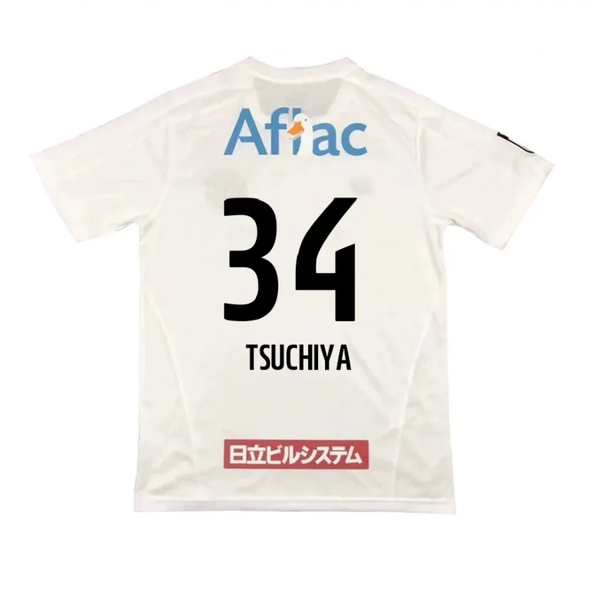 Danxen Niño Camiseta Takumi Tsuchiya #34 Blanco Negro 2ª Equipación 2024/25 La Camisa