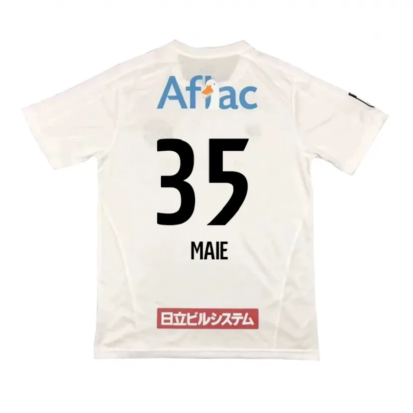 Danxen Niño Camiseta Hidetaka Maie #35 Blanco Negro 2ª Equipación 2024/25 La Camisa