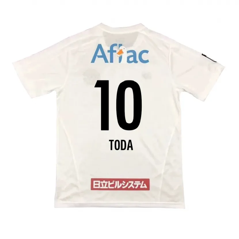 Danxen Niño Camiseta Masato Toda #10 Blanco Negro 2ª Equipación 2024/25 La Camisa