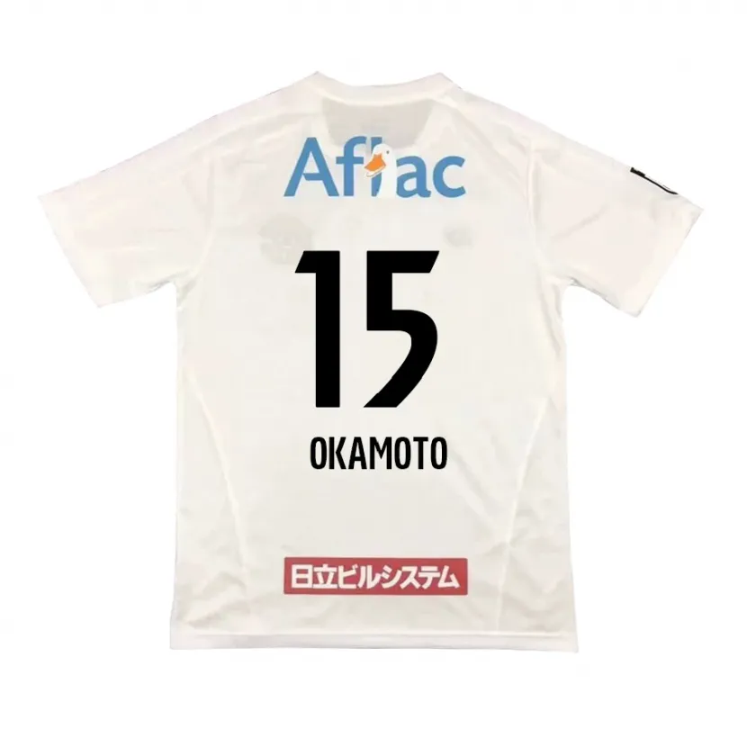 Danxen Niño Camiseta Ryoji Okamoto #15 Blanco Negro 2ª Equipación 2024/25 La Camisa