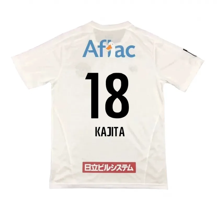 Danxen Niño Camiseta Kento Kajita #18 Blanco Negro 2ª Equipación 2024/25 La Camisa