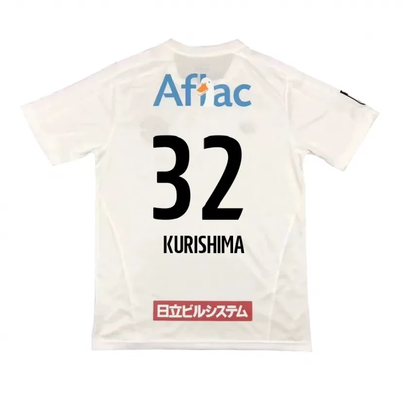 Danxen Niño Camiseta Sota Kurishima #32 Blanco Negro 2ª Equipación 2024/25 La Camisa