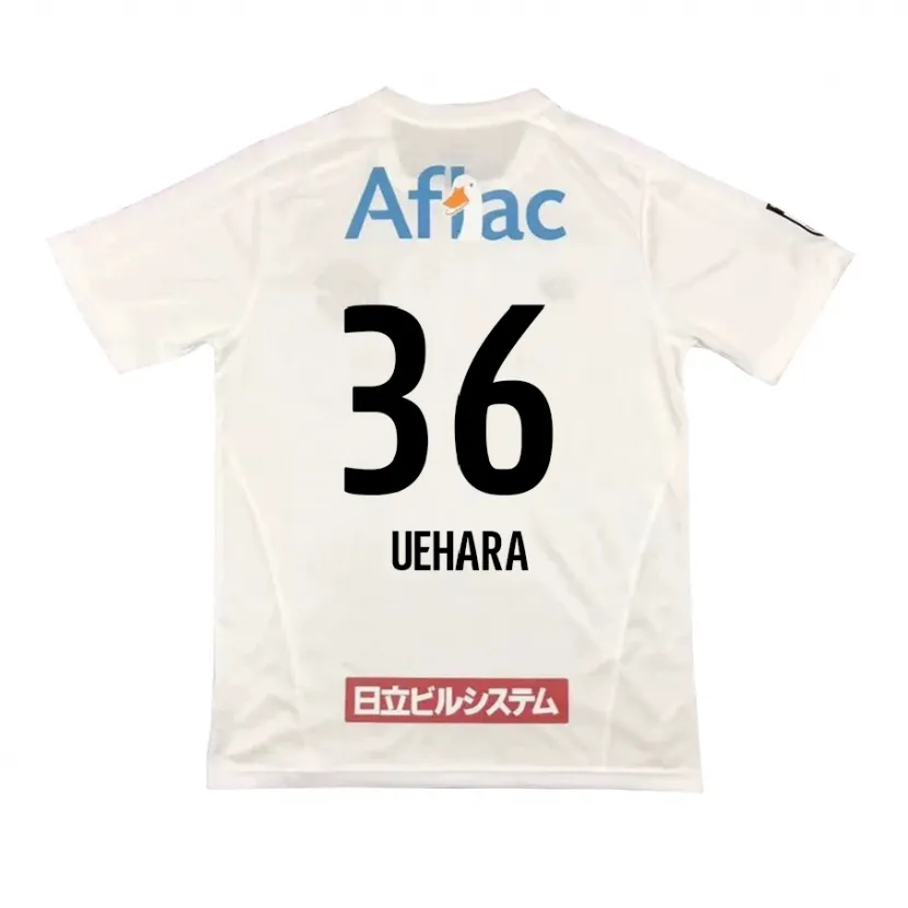 Danxen Niño Camiseta Reo Uehara #36 Blanco Negro 2ª Equipación 2024/25 La Camisa