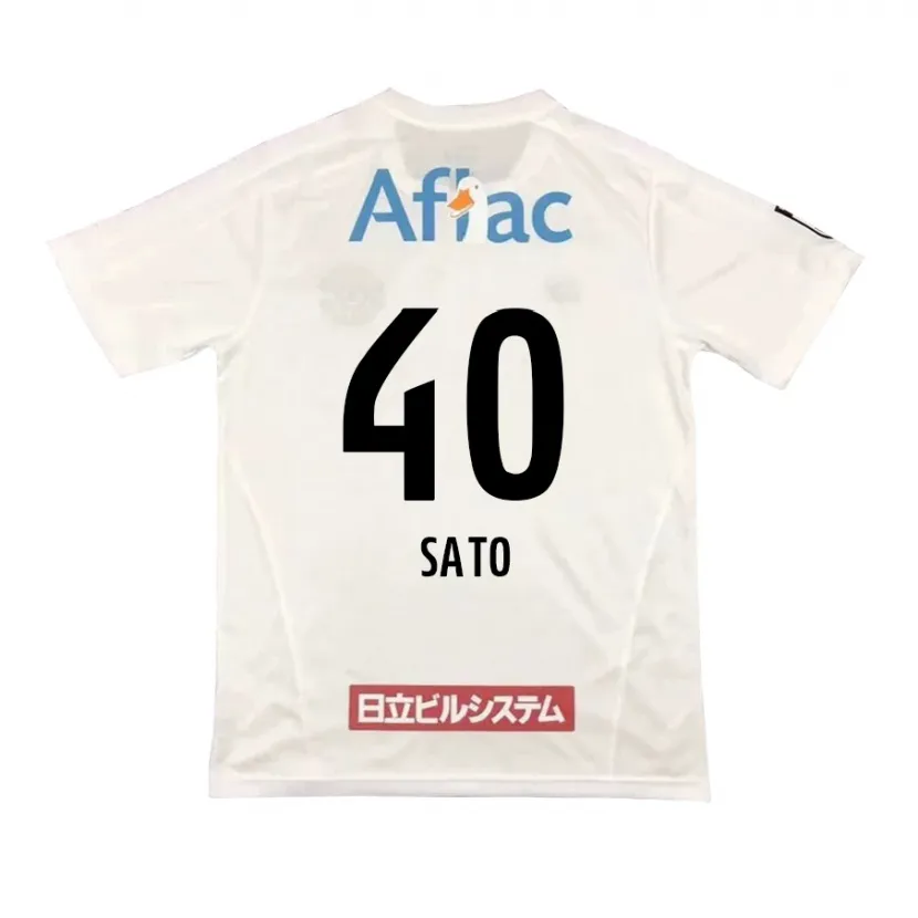 Danxen Niño Camiseta Raku Sato #40 Blanco Negro 2ª Equipación 2024/25 La Camisa