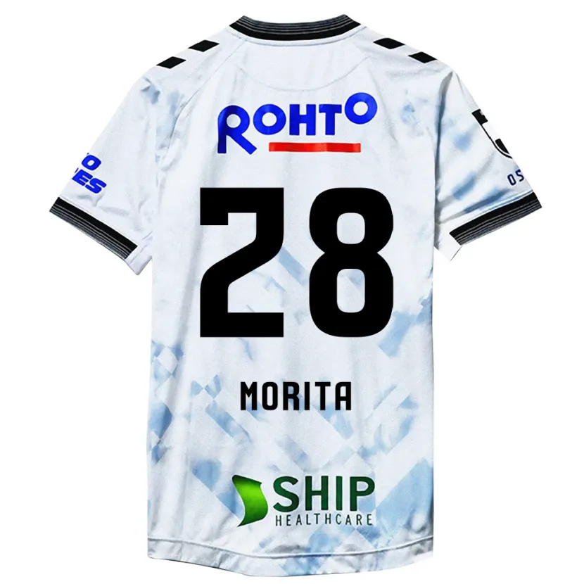 Danxen Niño Camiseta Masahiro Morita #28 Blanco Negro 2ª Equipación 2024/25 La Camisa