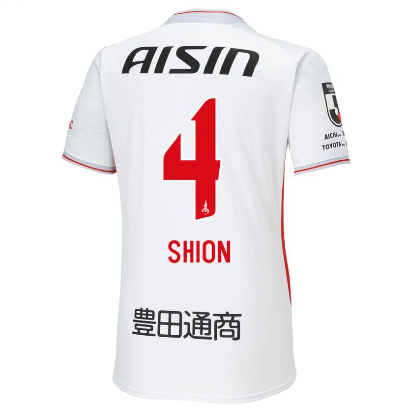 Danxen Niño Camiseta Shion Inoue #4 Blanco Amarillo Rojo 2ª Equipación 2024/25 La Camisa