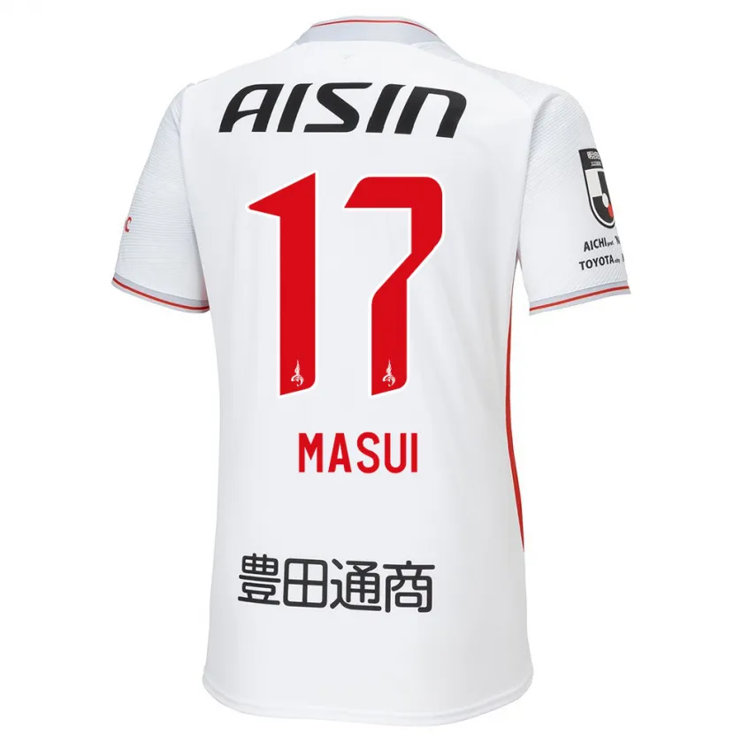 Danxen Niño Camiseta Ken Masui #17 Blanco Amarillo Rojo 2ª Equipación 2024/25 La Camisa