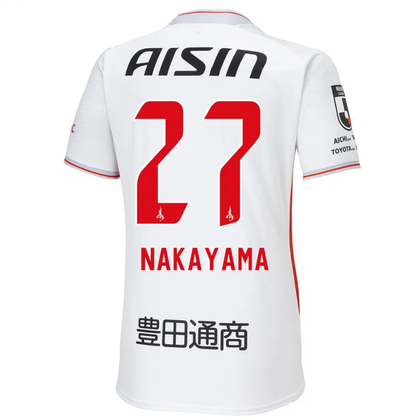 Danxen Niño Camiseta Katsuhiro Nakayama #27 Blanco Amarillo Rojo 2ª Equipación 2024/25 La Camisa