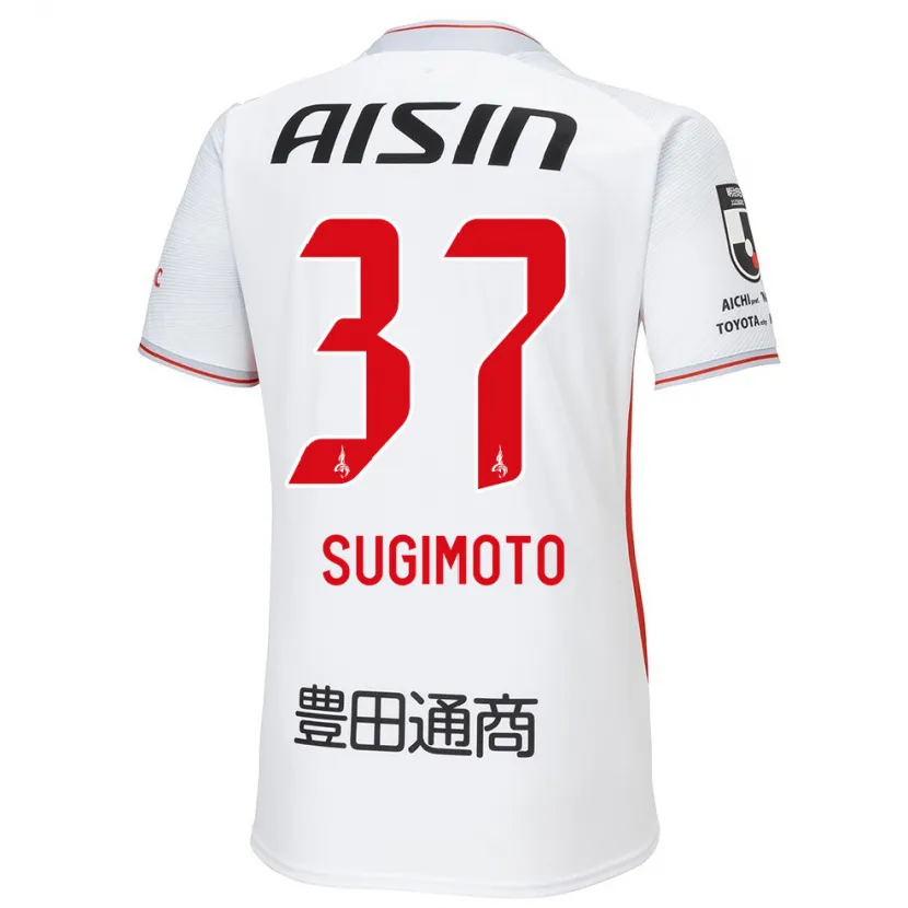 Danxen Niño Camiseta Daichi Sugimoto #37 Blanco Amarillo Rojo 2ª Equipación 2024/25 La Camisa