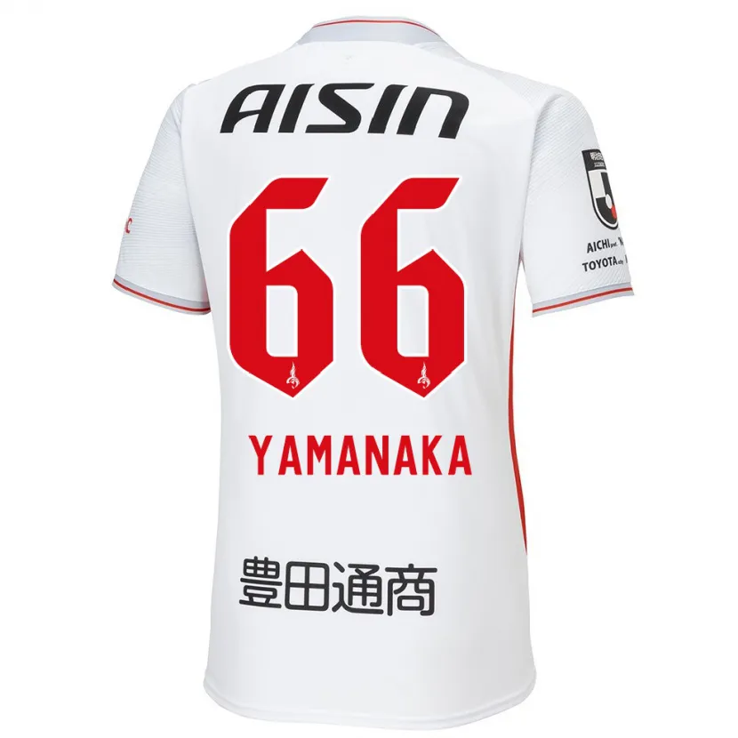 Danxen Niño Camiseta Ryosuke Yamanaka #66 Blanco Amarillo Rojo 2ª Equipación 2024/25 La Camisa