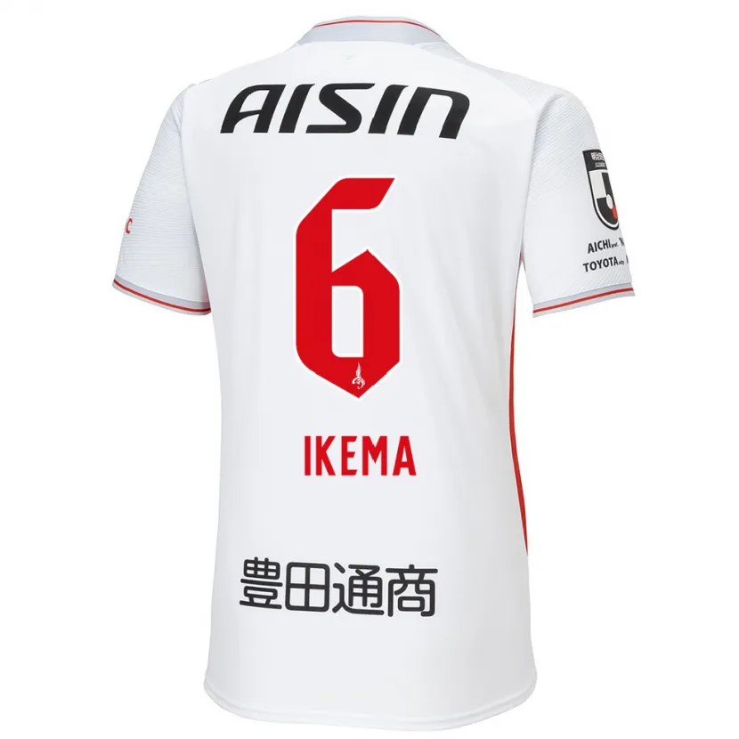 Danxen Niño Camiseta Kano Ikema #6 Blanco Amarillo Rojo 2ª Equipación 2024/25 La Camisa