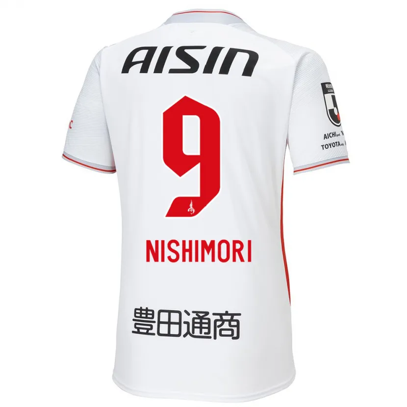 Danxen Niño Camiseta Naoto Nishimori #9 Blanco Amarillo Rojo 2ª Equipación 2024/25 La Camisa