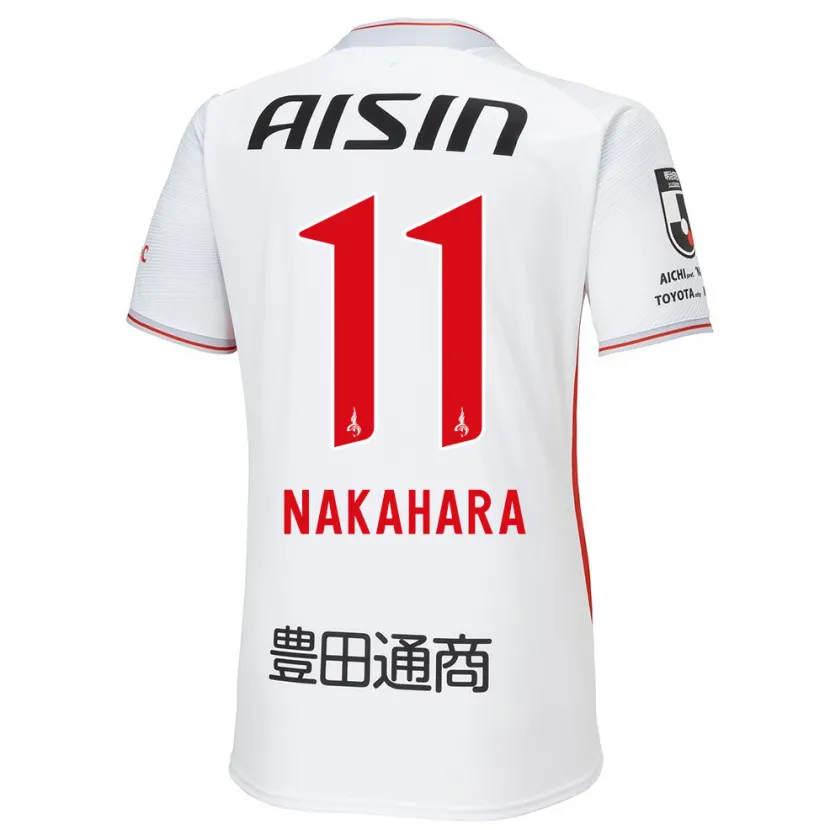 Danxen Niño Camiseta Sora Nakahara #11 Blanco Amarillo Rojo 2ª Equipación 2024/25 La Camisa