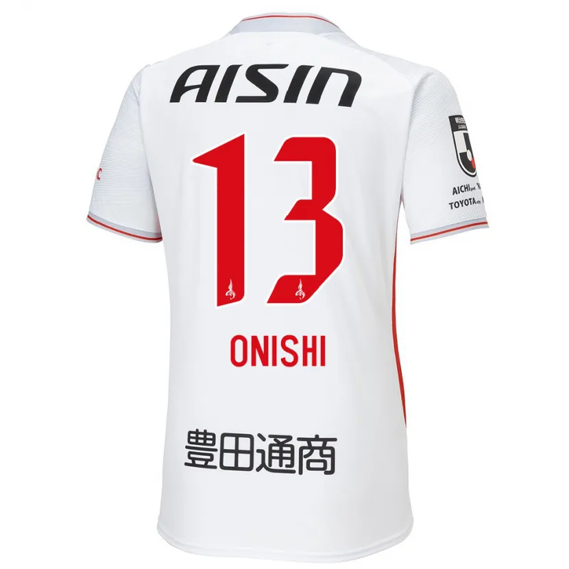 Danxen Niño Camiseta Ritsu Onishi #13 Blanco Amarillo Rojo 2ª Equipación 2024/25 La Camisa