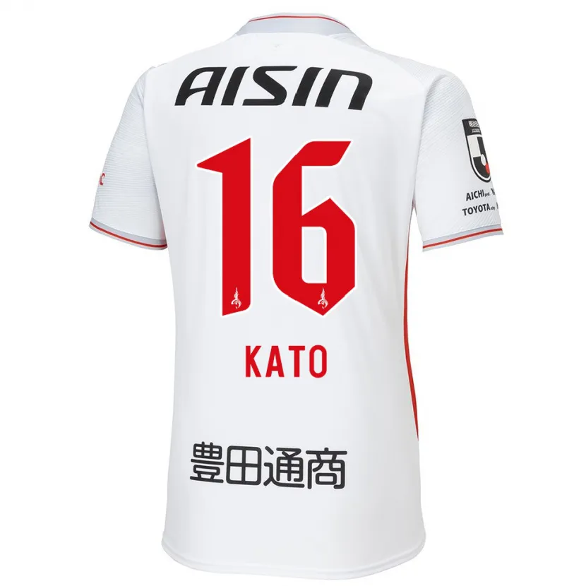 Danxen Niño Camiseta Naotaro Kato #16 Blanco Amarillo Rojo 2ª Equipación 2024/25 La Camisa