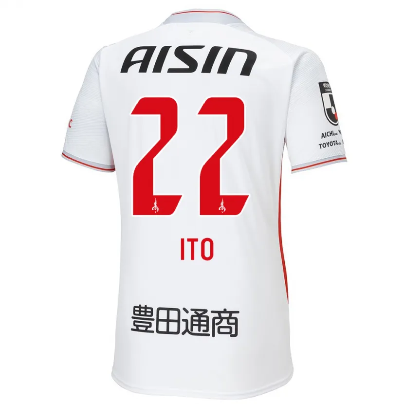 Danxen Niño Camiseta Ken Ito #22 Blanco Amarillo Rojo 2ª Equipación 2024/25 La Camisa