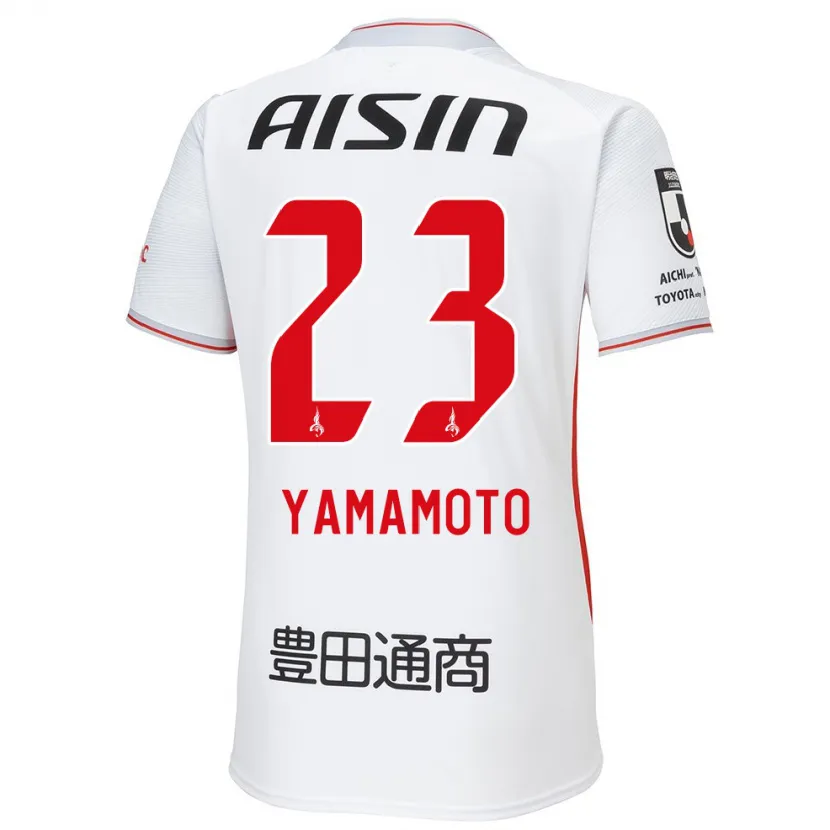 Danxen Niño Camiseta Haruki Yamamoto #23 Blanco Amarillo Rojo 2ª Equipación 2024/25 La Camisa