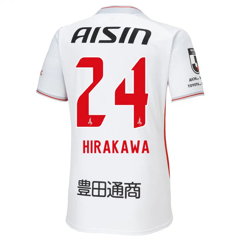 Danxen Niño Camiseta Haruto Hirakawa #24 Blanco Amarillo Rojo 2ª Equipación 2024/25 La Camisa