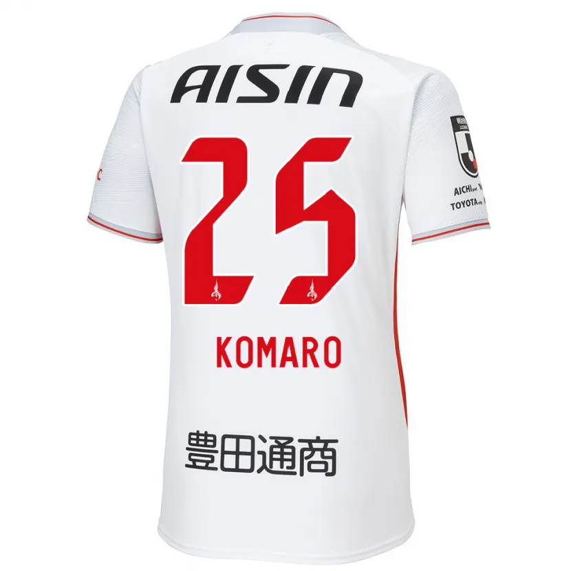 Danxen Niño Camiseta Shuta Komaro #25 Blanco Amarillo Rojo 2ª Equipación 2024/25 La Camisa