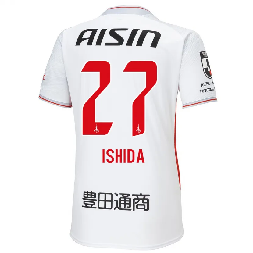 Danxen Niño Camiseta Kakeru Ishida #27 Blanco Amarillo Rojo 2ª Equipación 2024/25 La Camisa