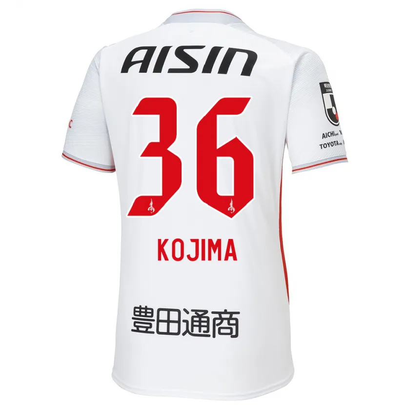 Danxen Niño Camiseta Aoto Kojima #36 Blanco Amarillo Rojo 2ª Equipación 2024/25 La Camisa