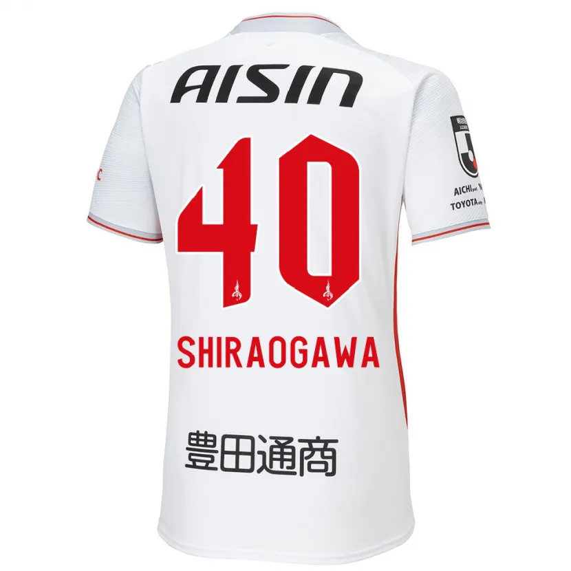 Danxen Niño Camiseta Rekuto Shiraogawa #40 Blanco Amarillo Rojo 2ª Equipación 2024/25 La Camisa