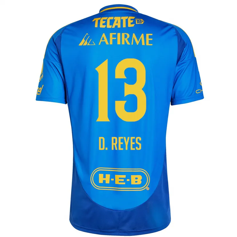 Danxen Niño Camiseta Diego Reyes #13 Azul Amarillo 2ª Equipación 2024/25 La Camisa