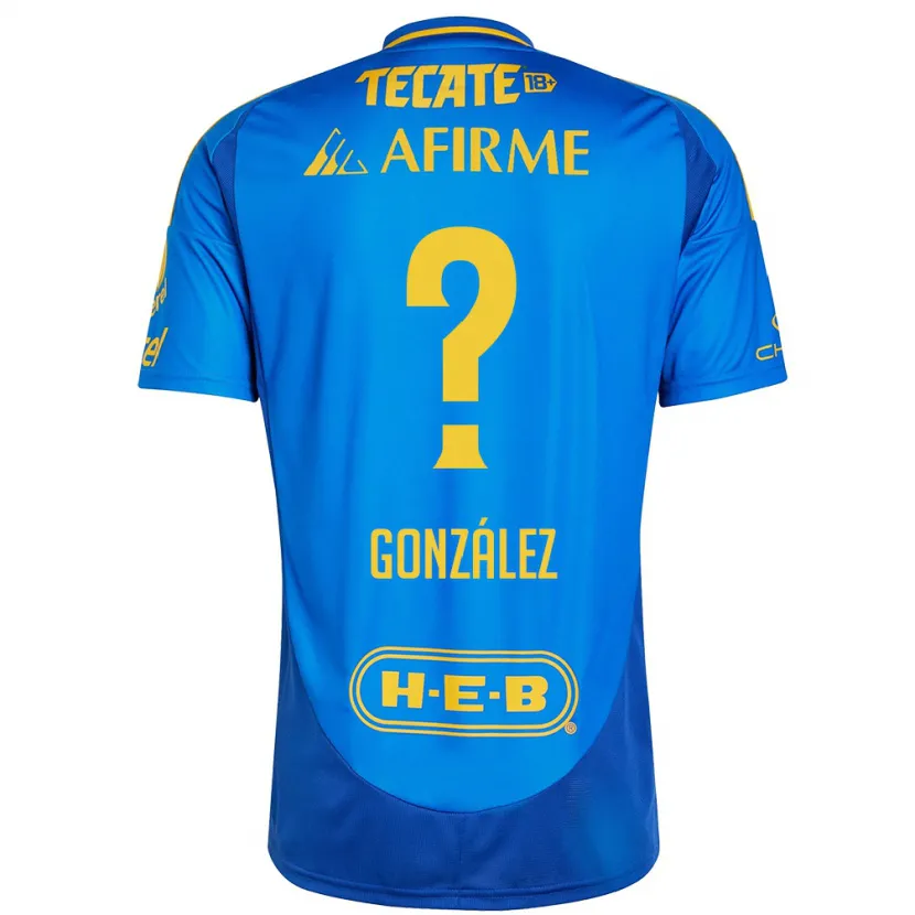 Danxen Niño Camiseta Fernando González #0 Azul Amarillo 2ª Equipación 2024/25 La Camisa