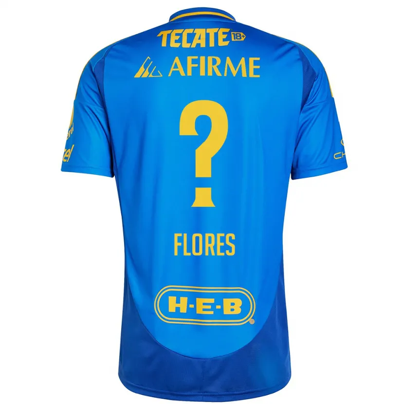 Danxen Niño Camiseta Hernán Flores #0 Azul Amarillo 2ª Equipación 2024/25 La Camisa