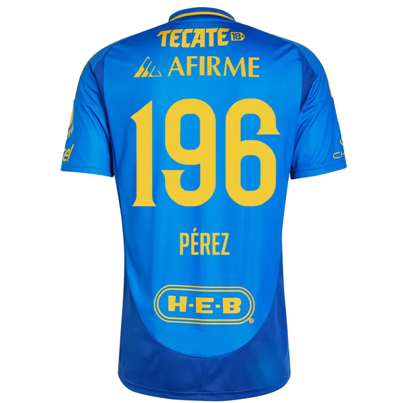 Danxen Niño Camiseta Axel Pérez #196 Azul Amarillo 2ª Equipación 2024/25 La Camisa