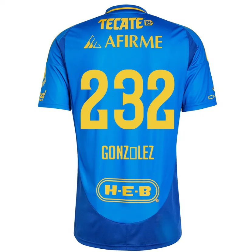 Danxen Niño Camiseta César González #232 Azul Amarillo 2ª Equipación 2024/25 La Camisa