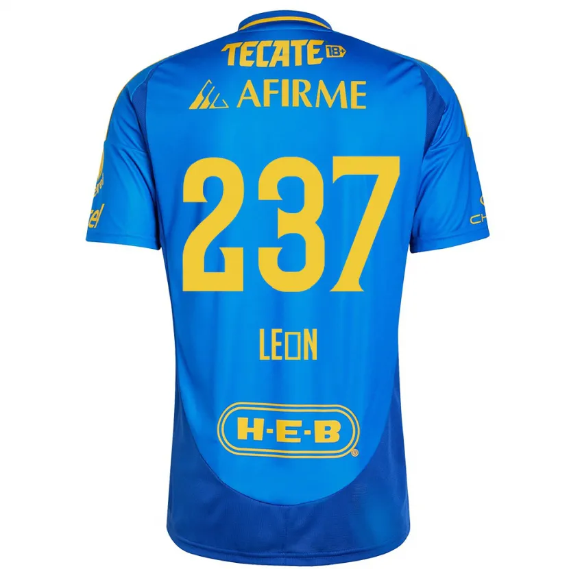 Danxen Niño Camiseta Gabriel León #237 Azul Amarillo 2ª Equipación 2024/25 La Camisa