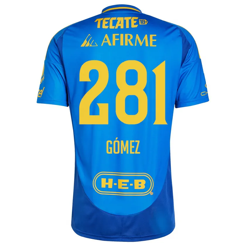 Danxen Niño Camiseta Luis Gómez #281 Azul Amarillo 2ª Equipación 2024/25 La Camisa