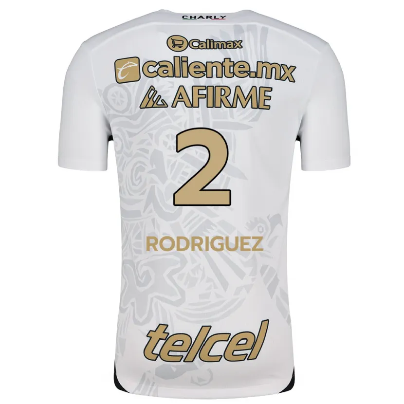 Danxen Niño Camiseta Antonio Rodríguez #2 Blanco Negro 2ª Equipación 2024/25 La Camisa