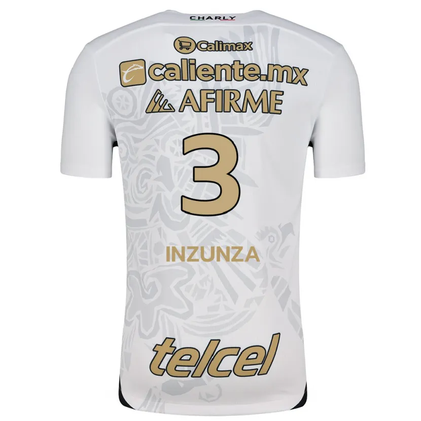 Danxen Niño Camiseta Rafael Inzunza #3 Blanco Negro 2ª Equipación 2024/25 La Camisa