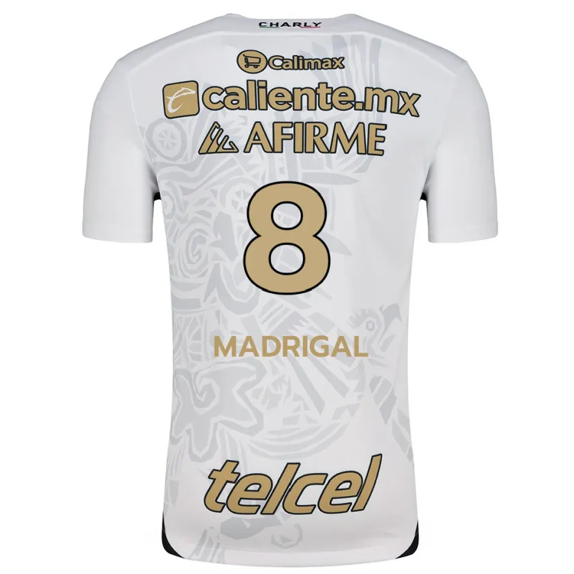 Danxen Niño Camiseta Fernando Madrigal #8 Blanco Negro 2ª Equipación 2024/25 La Camisa