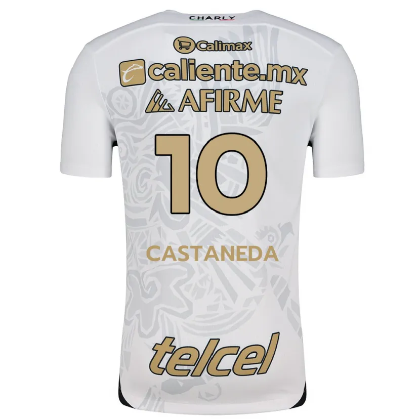 Danxen Niño Camiseta Kevin Castañeda #10 Blanco Negro 2ª Equipación 2024/25 La Camisa