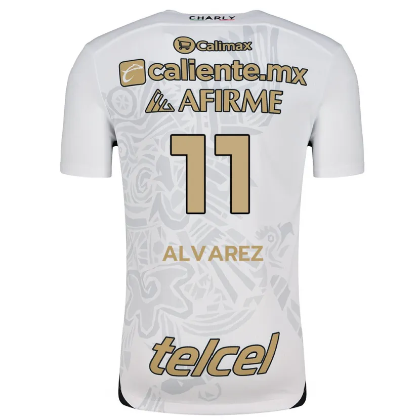 Danxen Niño Camiseta Efraín Álvarez #11 Blanco Negro 2ª Equipación 2024/25 La Camisa