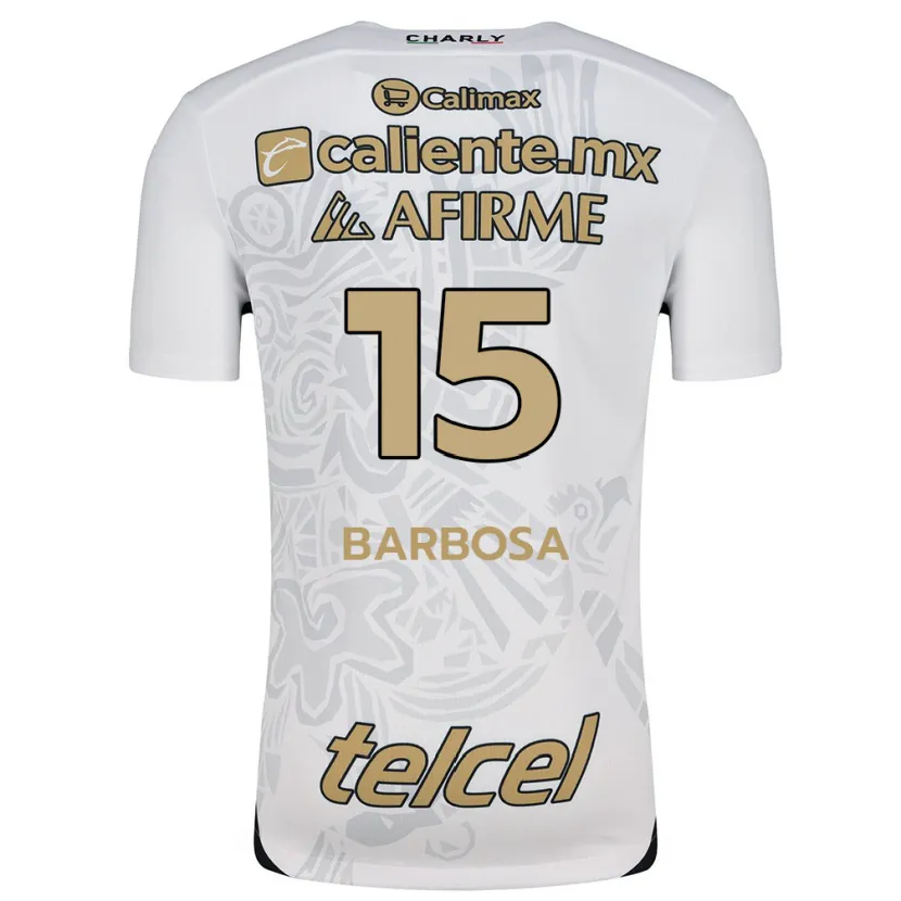 Danxen Niño Camiseta Diego Barbosa #15 Blanco Negro 2ª Equipación 2024/25 La Camisa