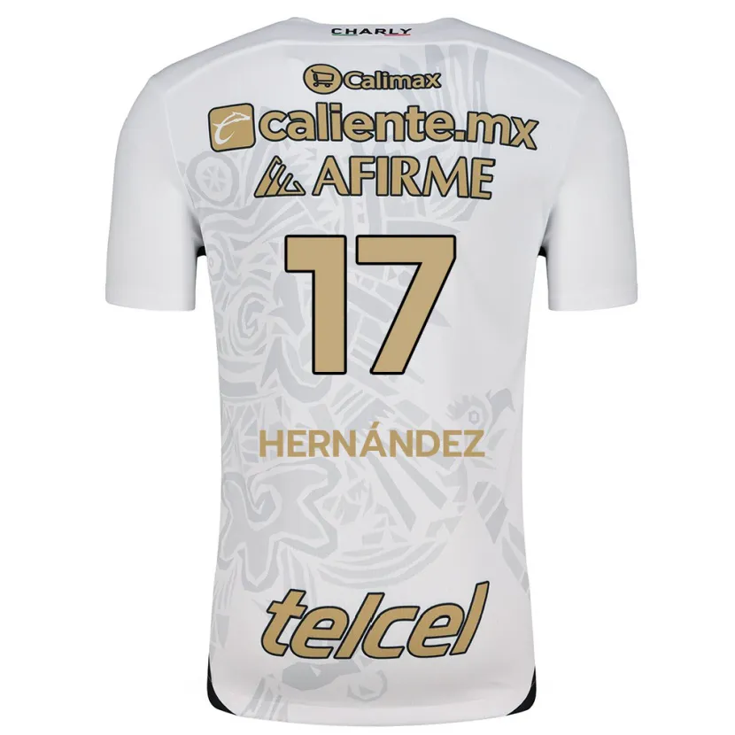 Danxen Niño Camiseta Rubén Hernández #17 Blanco Negro 2ª Equipación 2024/25 La Camisa