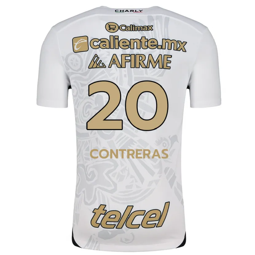 Danxen Niño Camiseta Francisco Contreras #20 Blanco Negro 2ª Equipación 2024/25 La Camisa