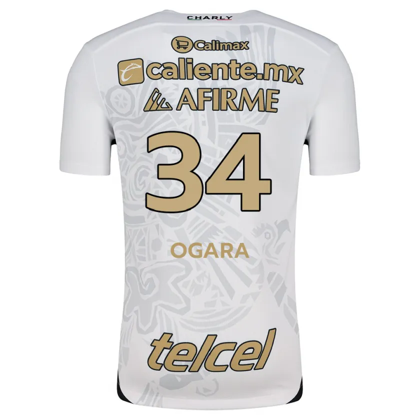 Danxen Niño Camiseta Gerson Ogara #34 Blanco Negro 2ª Equipación 2024/25 La Camisa